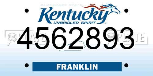 4562893 Kentucky License Plate