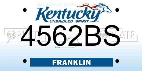 4562BS Kentucky License Plate