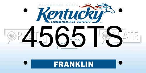 4565TS Kentucky License Plate