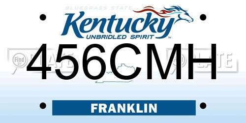 456CMH Kentucky License Plate