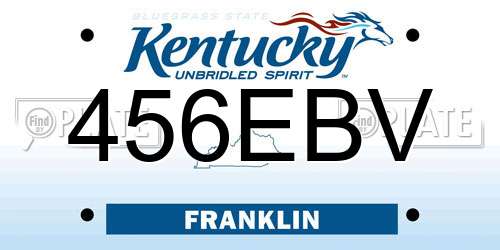 456EBV Kentucky License Plate