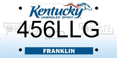 456LLG Kentucky License Plate