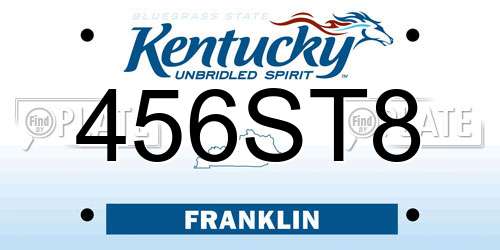 456ST8 Kentucky License Plate