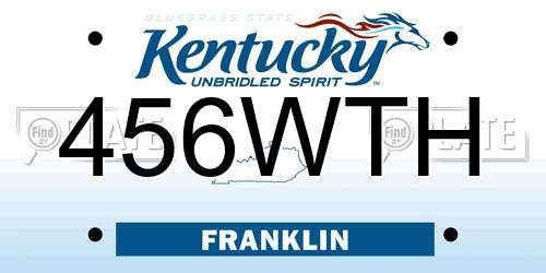 456WTH Kentucky License Plate