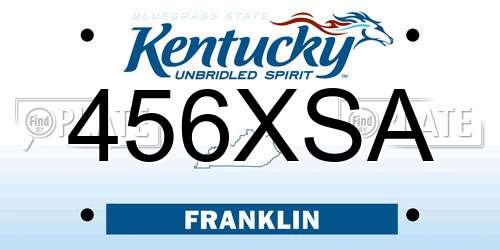 456XSA Kentucky License Plate
