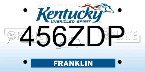 456ZDP Kentucky License Plate