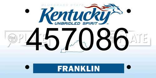 457086 Kentucky License Plate