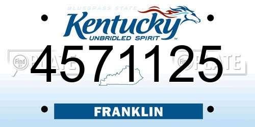 4571125 Kentucky License Plate