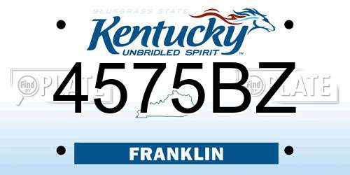 4575BZ Kentucky License Plate