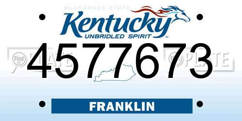 4577673 Kentucky License Plate