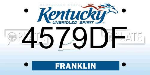 4579DF Kentucky License Plate