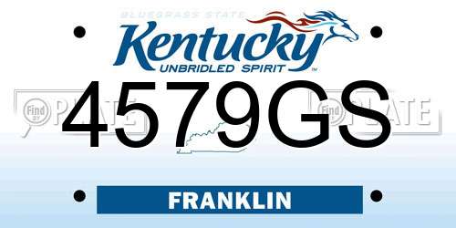 4579GS Kentucky License Plate