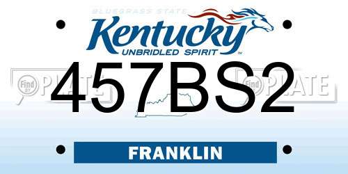 457BS2 Kentucky License Plate