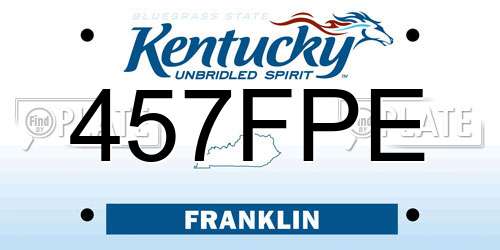457FPE Kentucky License Plate