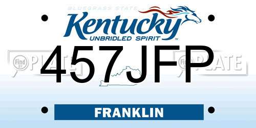 457JFP Kentucky License Plate