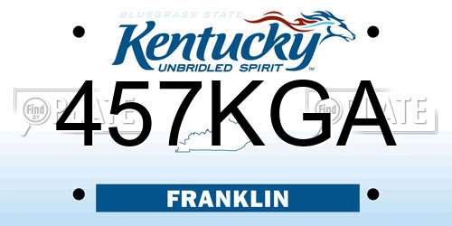 457KGA Kentucky License Plate