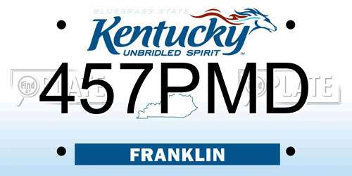 457PMD Kentucky License Plate