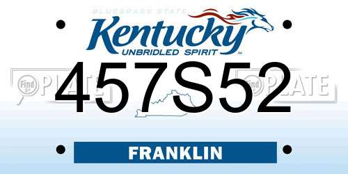 457S52 Kentucky License Plate