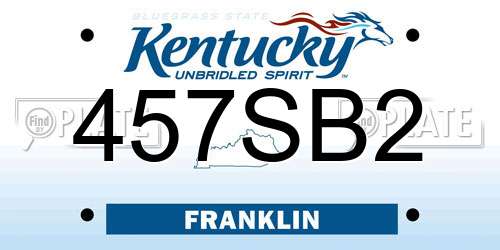 457SB2 Kentucky License Plate