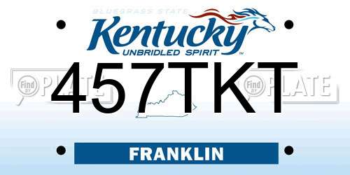 457TKT Kentucky License Plate