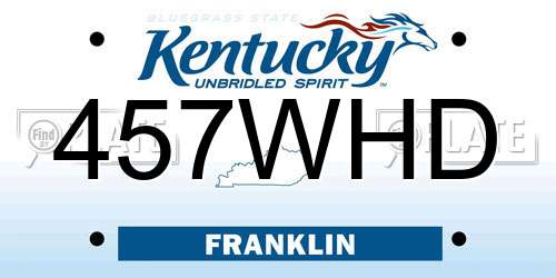 457WHD Kentucky License Plate