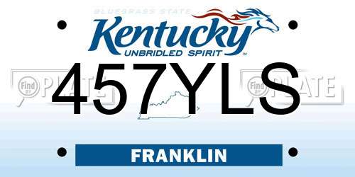 457YLS Kentucky License Plate