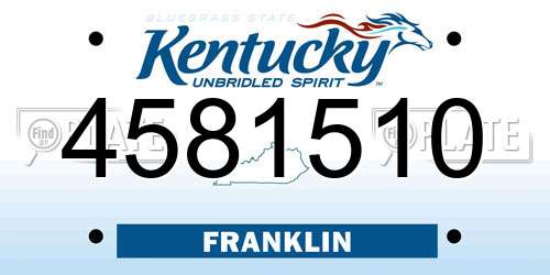 4581510 Kentucky License Plate