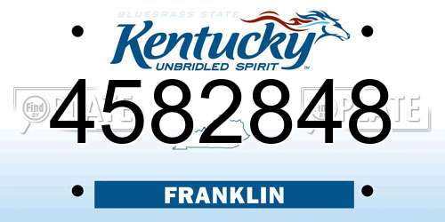4582848 Kentucky License Plate