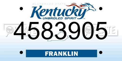4583905 Kentucky License Plate