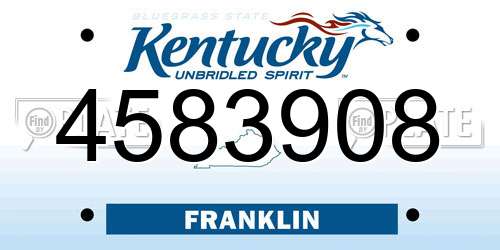 4583908 Kentucky License Plate