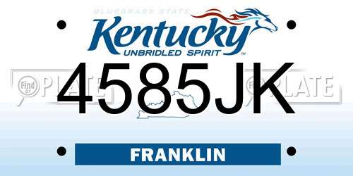 4585JK Kentucky License Plate