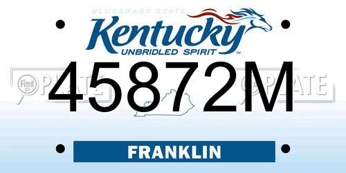 45872M Kentucky License Plate