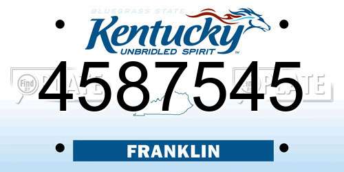 4587545 Kentucky License Plate