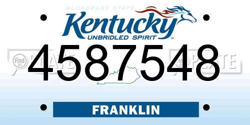 4587548 Kentucky License Plate