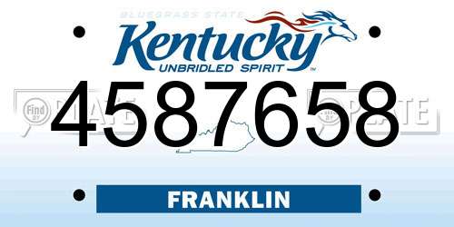 4587658 Kentucky License Plate