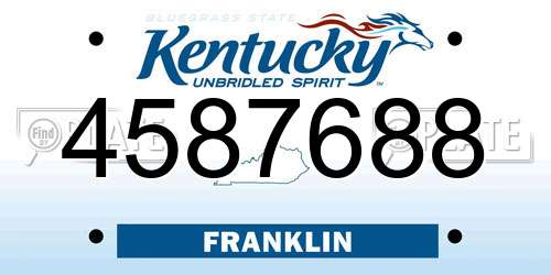 4587688 Kentucky License Plate