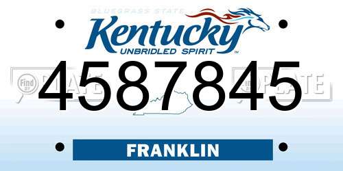 4587845 Kentucky License Plate