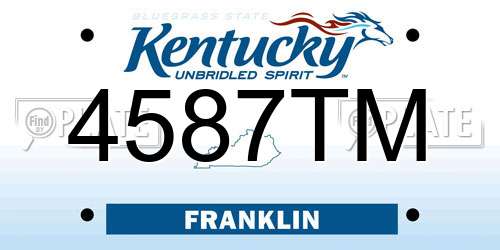 4587TM Kentucky License Plate