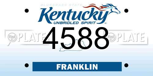 4588 Kentucky License Plate