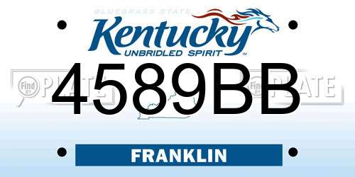 4589BB Kentucky License Plate