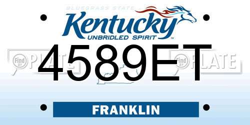 4589ET Kentucky License Plate