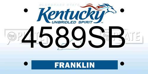 4589SB Kentucky License Plate