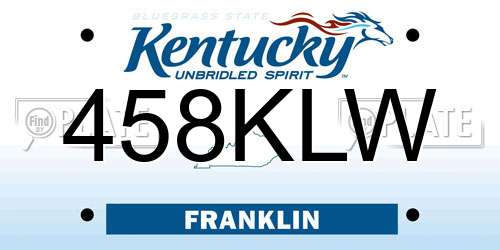 458KLW Kentucky License Plate