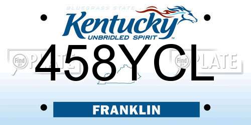 458YCL Kentucky License Plate