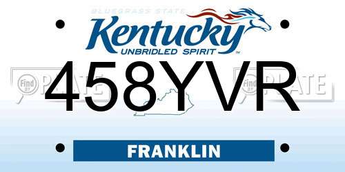 458YVR Kentucky License Plate