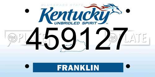 459127 Kentucky License Plate