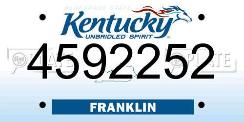 4592252 Kentucky License Plate