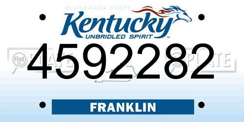 4592282 Kentucky License Plate