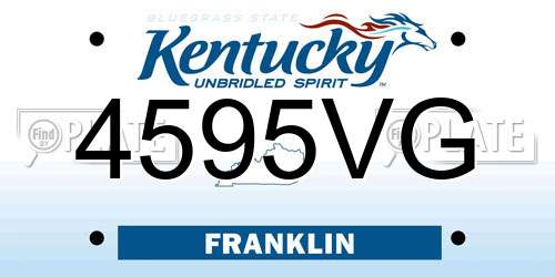 4595VG Kentucky License Plate