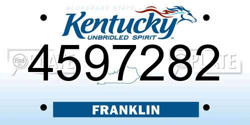 4597282 Kentucky License Plate